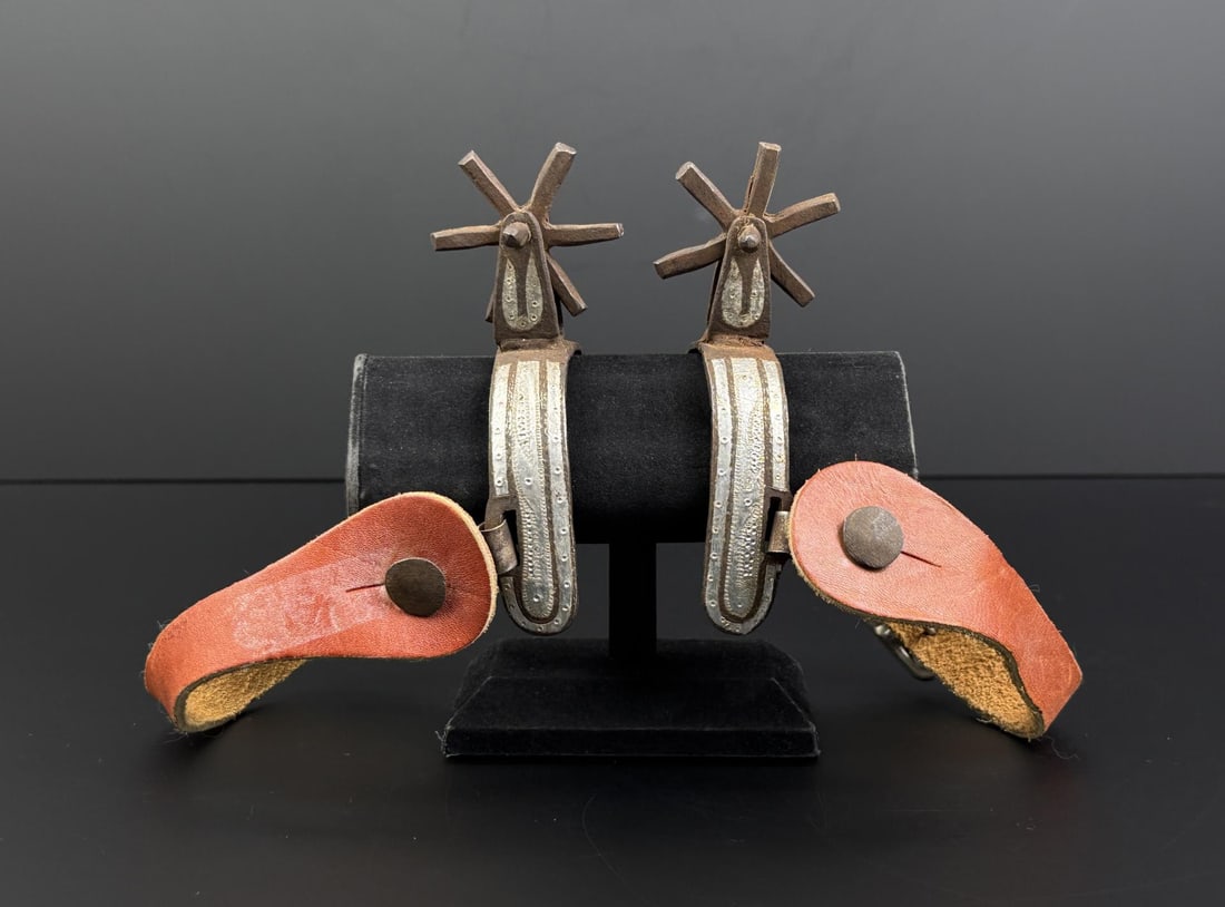 Mexican Charro Silver Inlay Cowboy Spurs (1 of 5)