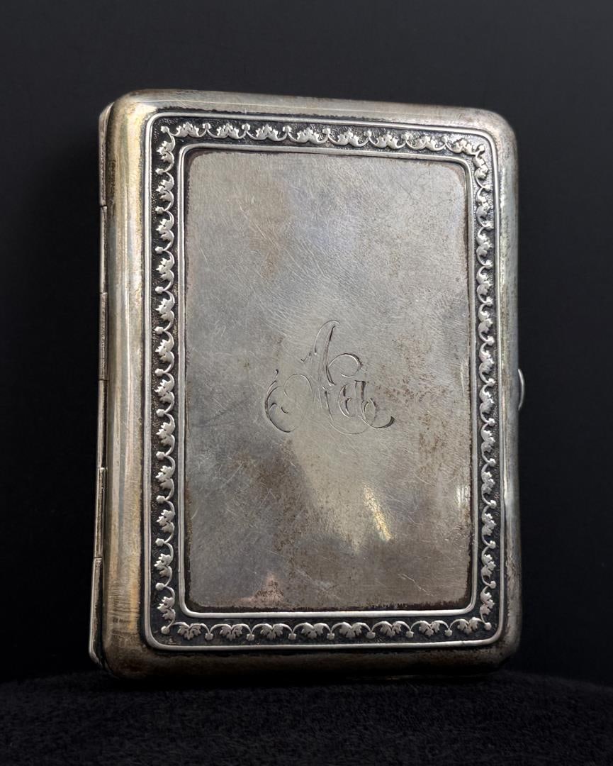 .830 Silver Engraved Cigarette Case - 2