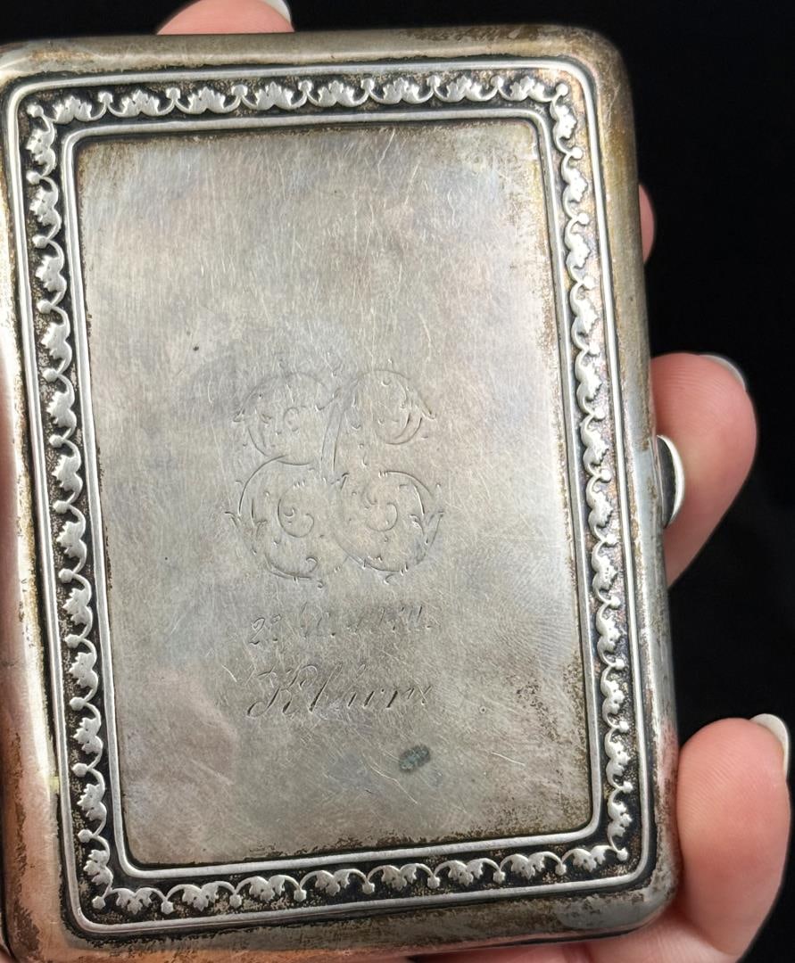 .830 Silver Engraved Cigarette Case - 3