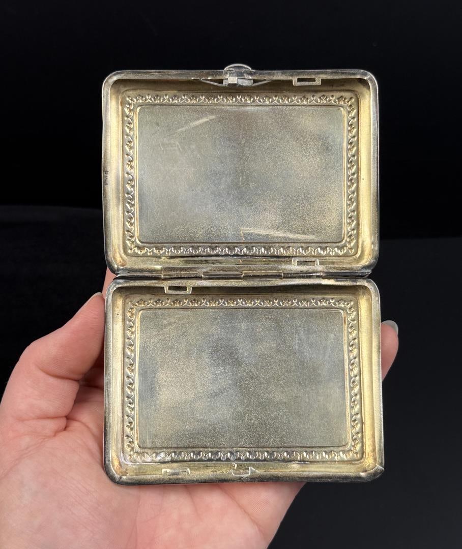 .830 Silver Engraved Cigarette Case - 4