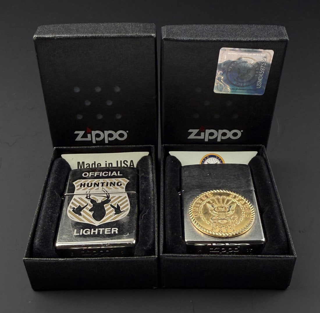 Pair of Zippo Cigarette Lighters (1 of 8)
