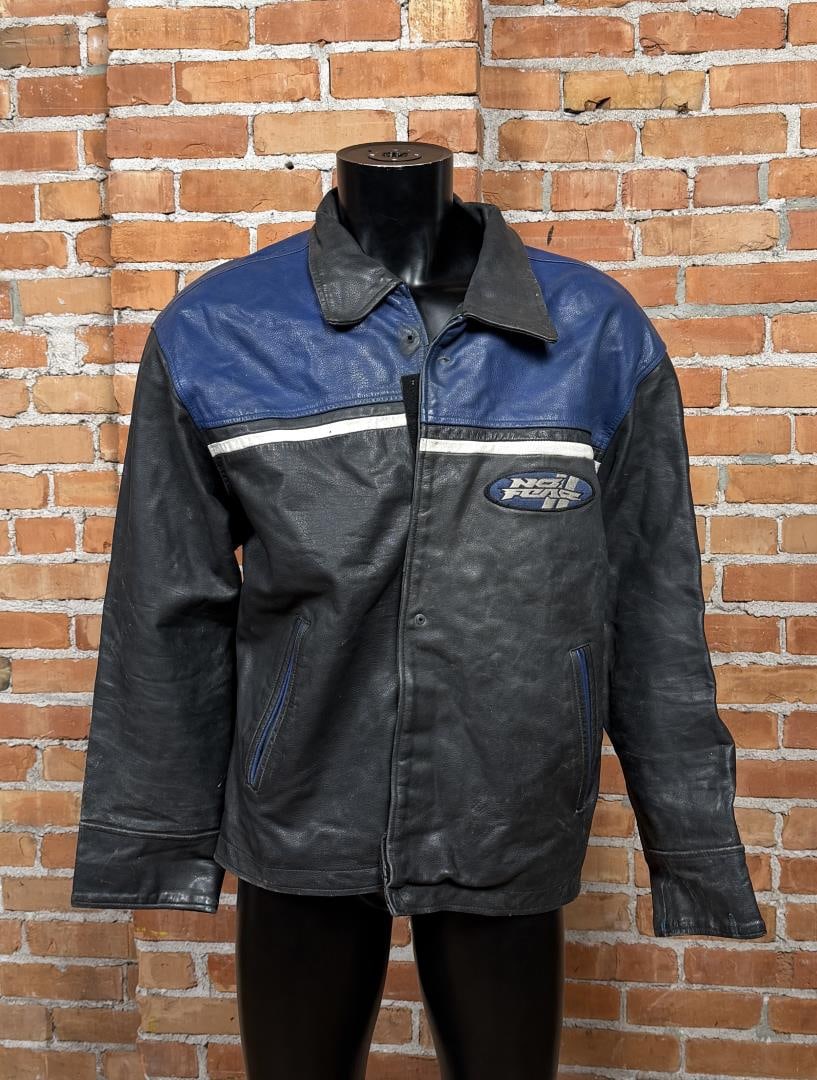 Vintage No Fear Leather Motorcycle Jacket (1 of 7)