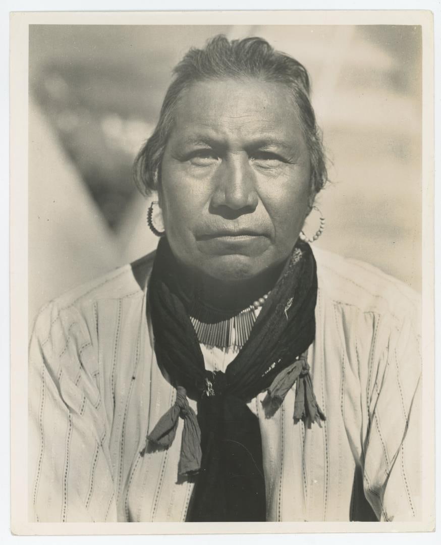 George Grant Charles Iron Breast Montana Photo: Charles Iron Breast, a Blackfeet Indian, Glacier National Park Montana. 8" by 10".