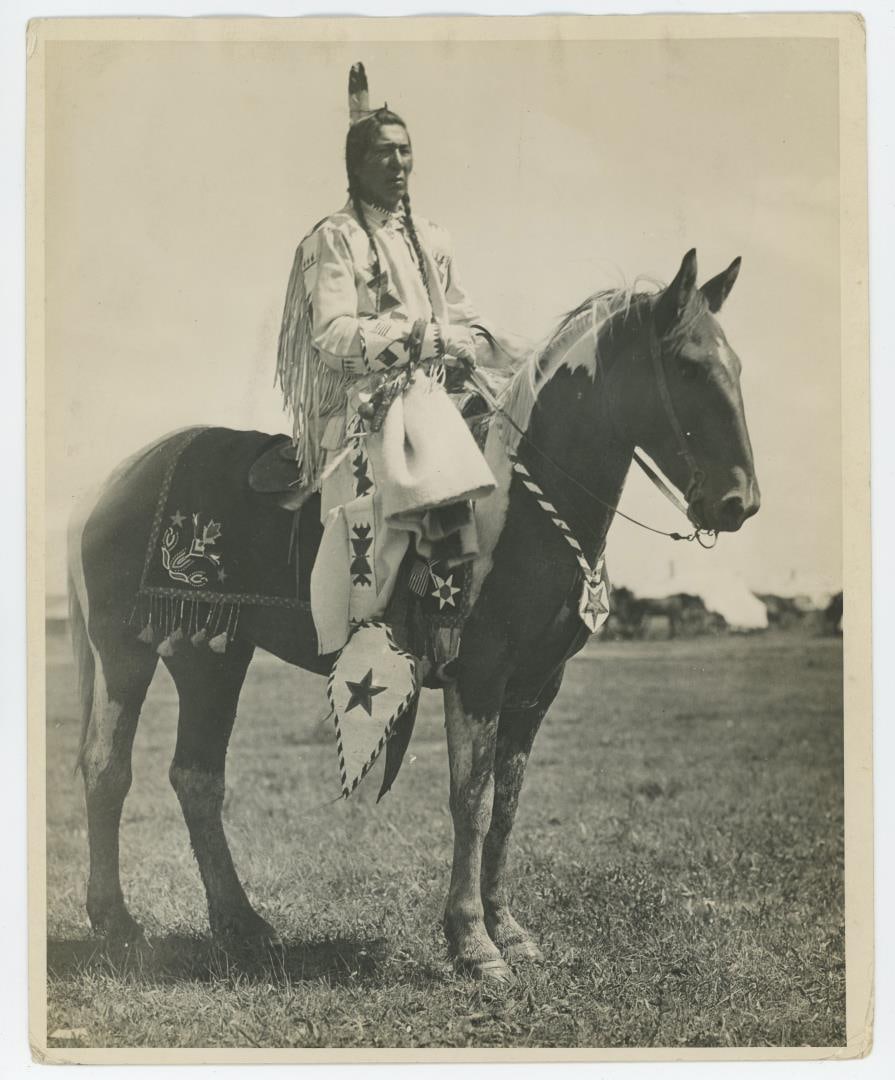La Shan Glacier Park Montana Indian Photo: Signed on the back by Helen Fitzgerald. 8" by 10".