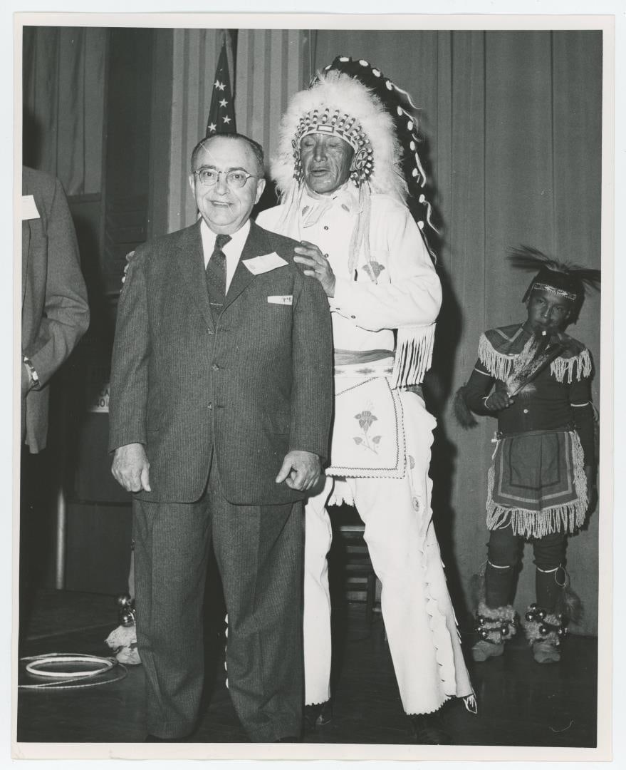 Old Person Montana Blackfoot Indian Photo: George Old Person and Howard A. Dawson. 8" by 10".