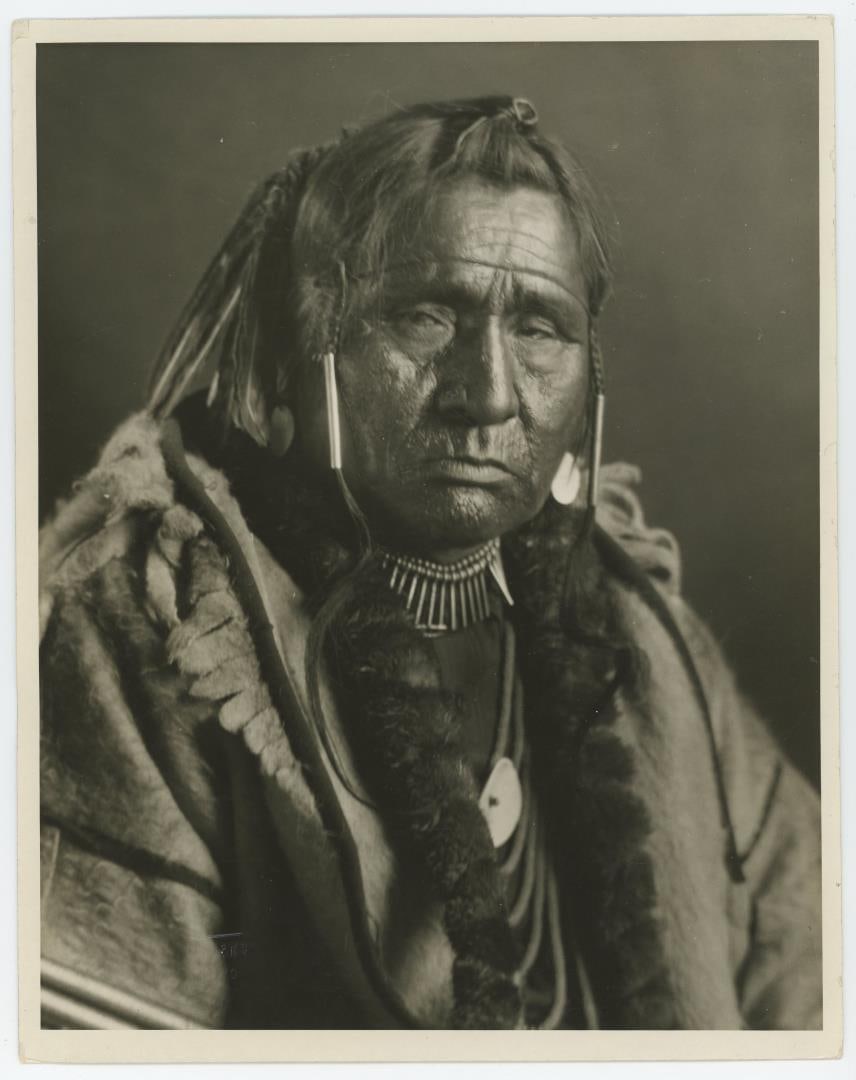 Heavy Forehead Montana Blackfoot Indian Photo: Photographer is TJ Hileman. 8" by 10"