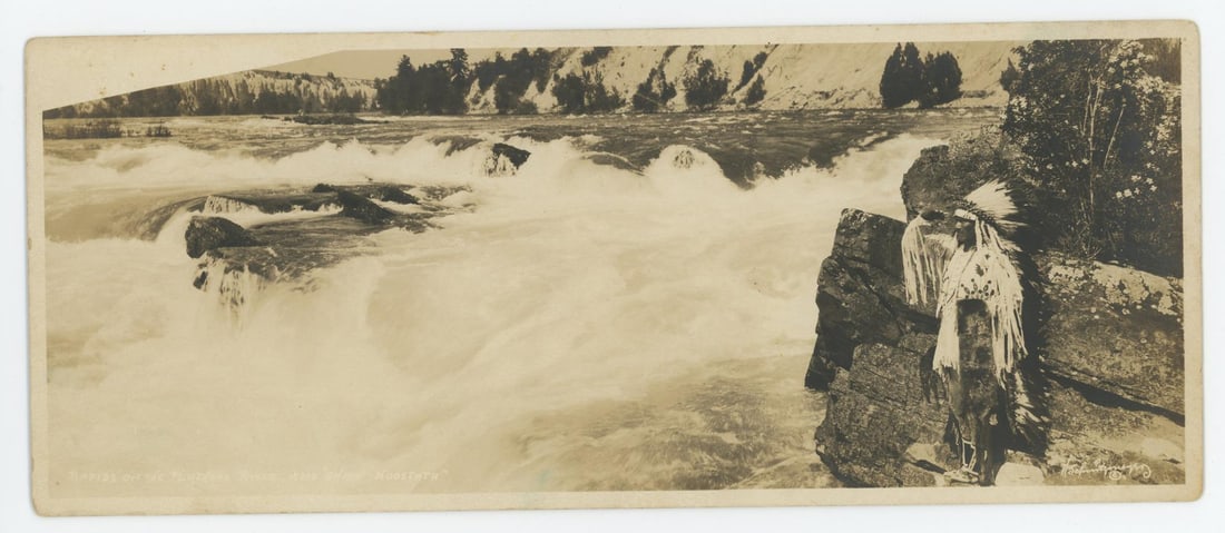 Herman Schnitzmeyer Montana Indian Photo Koostata: 4 1/4" by 10 1/2"