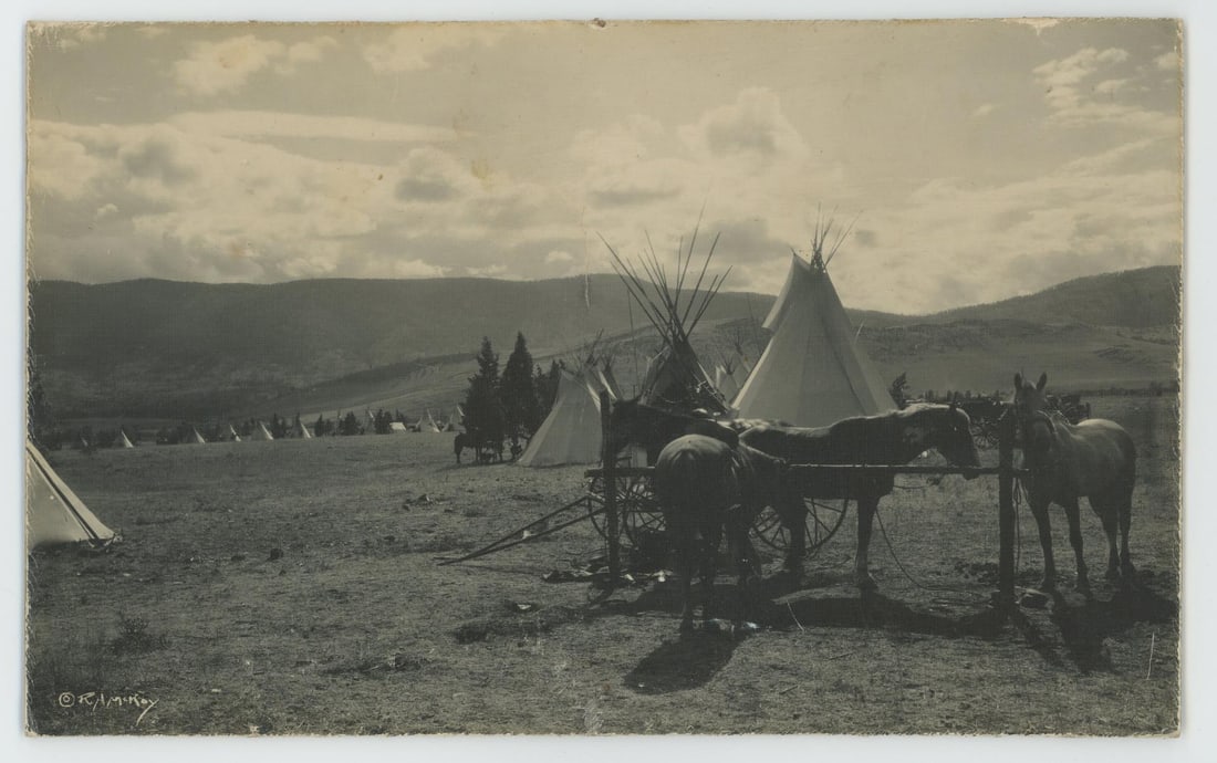 Flathead Indian Reservation Montana Mckay Photo: 6 1/2" by 10 1/2" Rollin H. McKay was a Missoula, Montana, photographer during the first half of the twentieth century. His extensive collection of images documents western Montana at this time, espec