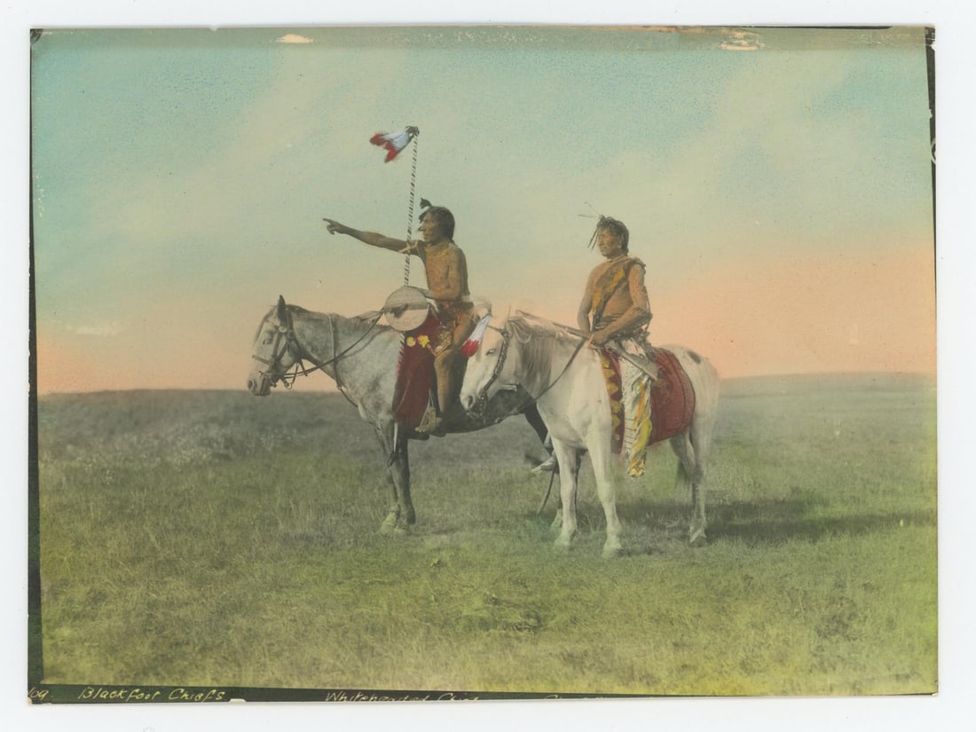 Montana Blackfoot Indian Chiefs Hand Tinted Photo (1 of 3)