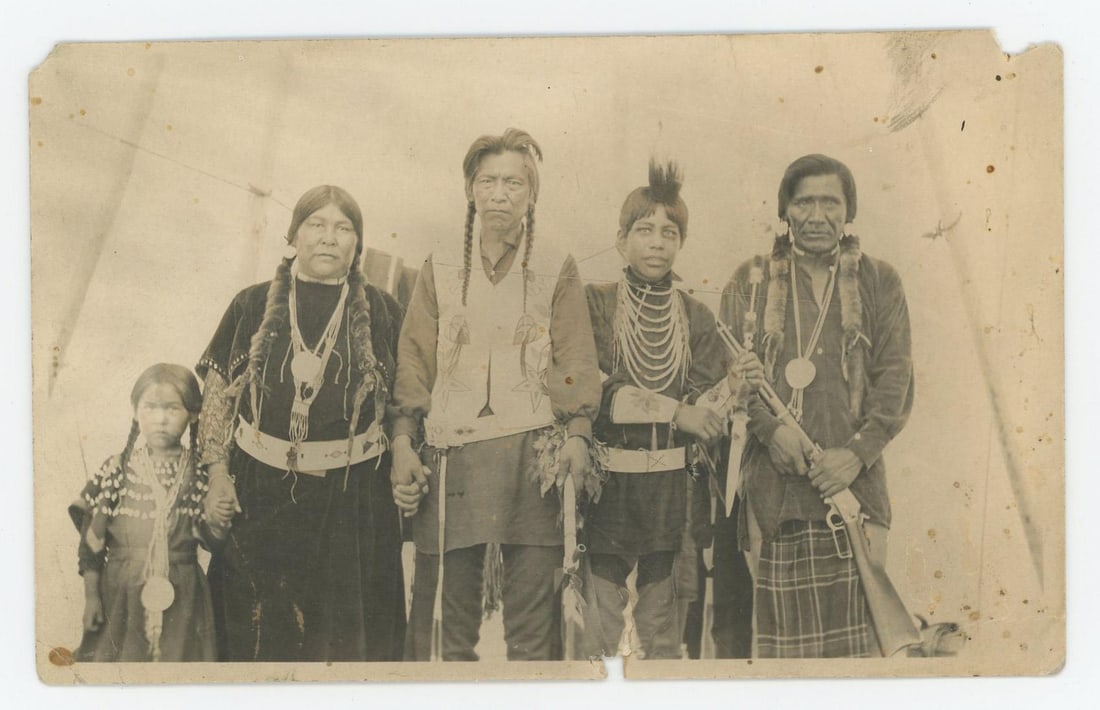 Montana Flathead Indian Family RPPC Postcard (1 of 3)
