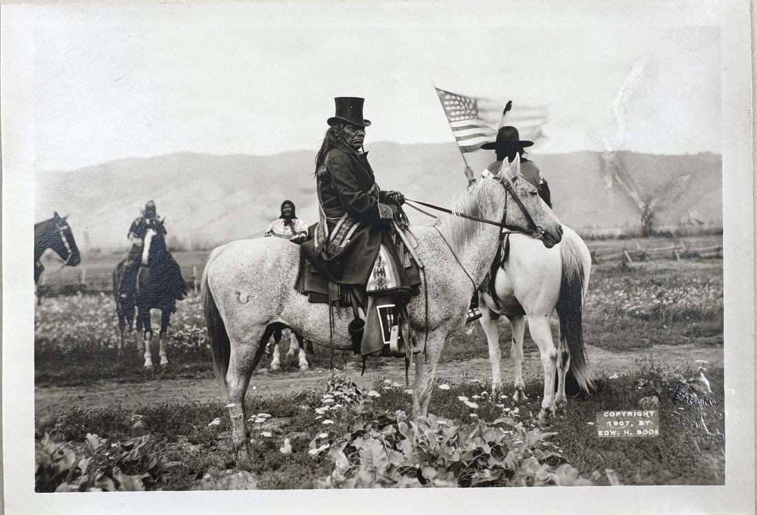 Edward Boos Chief Charlo Montana Indian Photo: 4 1/2" by 6 1/2" unmatted. 9" by 11" in matte.