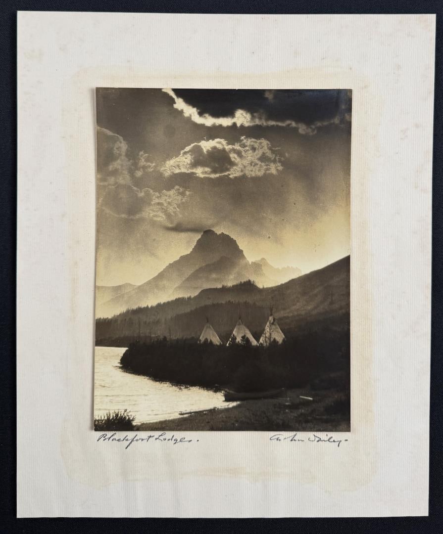 Arthur Dailey Glacier Park Montana Photo: Title is Blackfoot Lodge. 11 1/4" by 13 7/8"