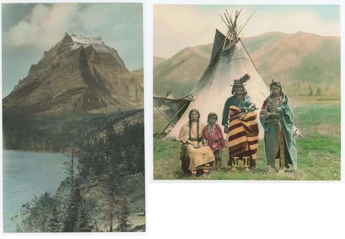 Glacier National Park Montana Photos: The Indian photo is a reprint. Largest is 6 1/2" by 10 1/2".
