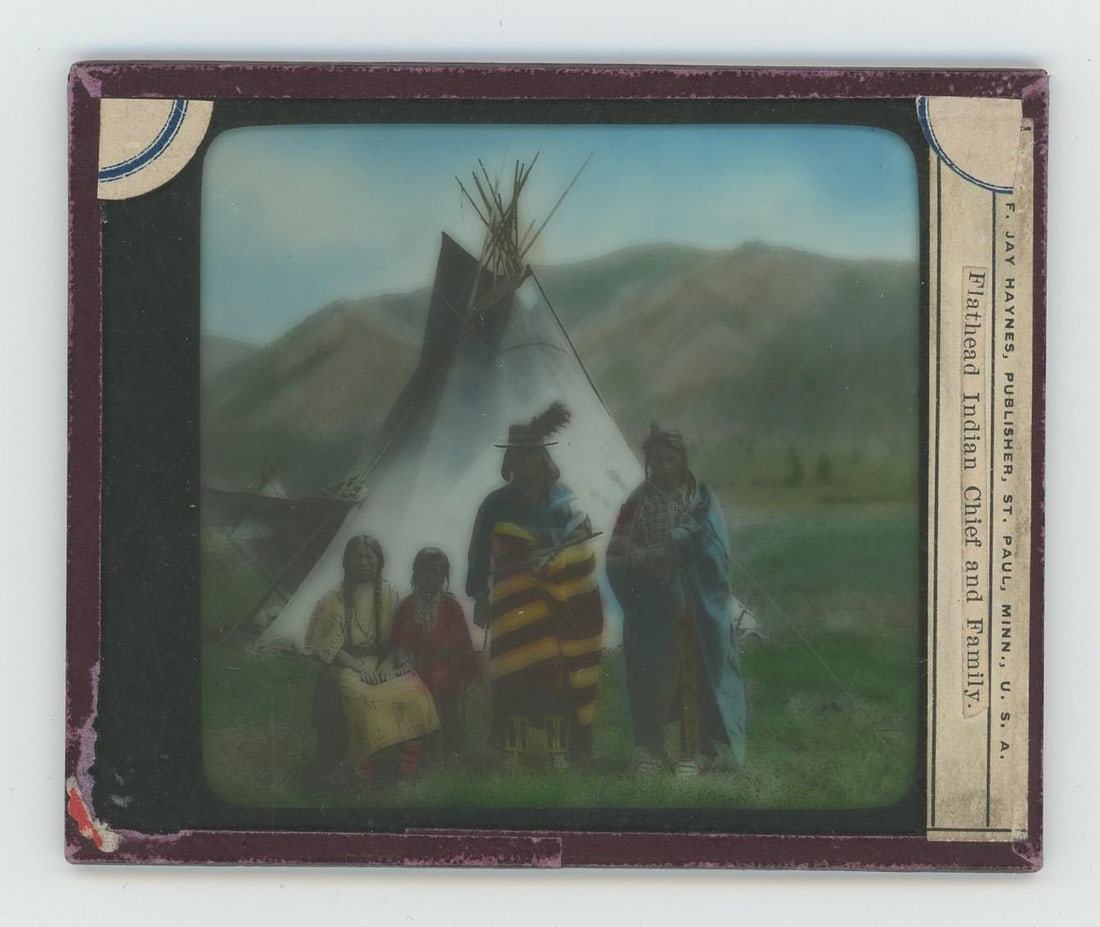 Frank Jay Haynes Flathead Indian Lantern Slide (1 of 3)