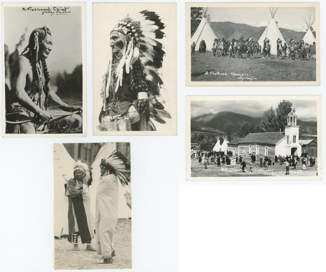 RH Mckay Flathead Indian Montana RPPC Postcards (1 of 6)