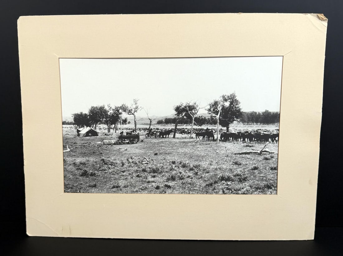 L.A. Huffman Montana Camp of the Hat X Photo: Reprint. 16 1/2" by 22" as displayed.