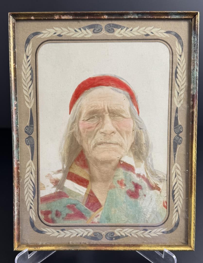 Hand Tinted Native American Indian Photo (1 of 3)