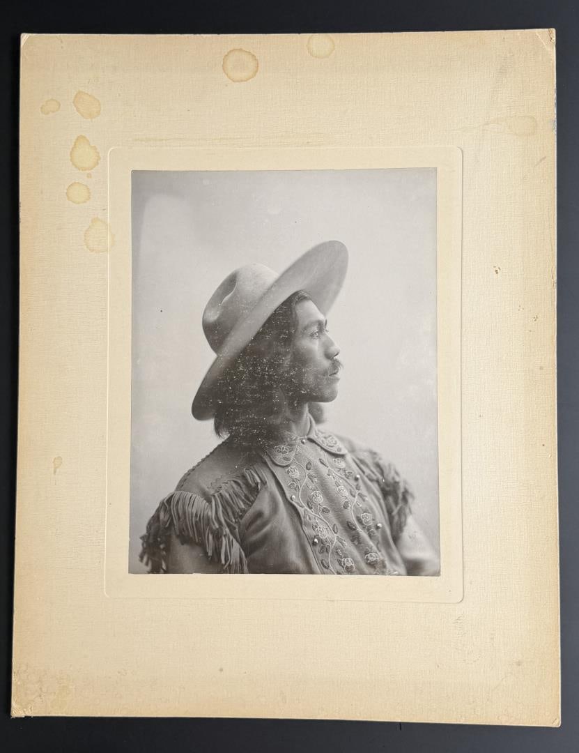 Metis Cree Native American Indian Scout Photo: 10 3/4" by 13 5/8". Unidentified sitter.