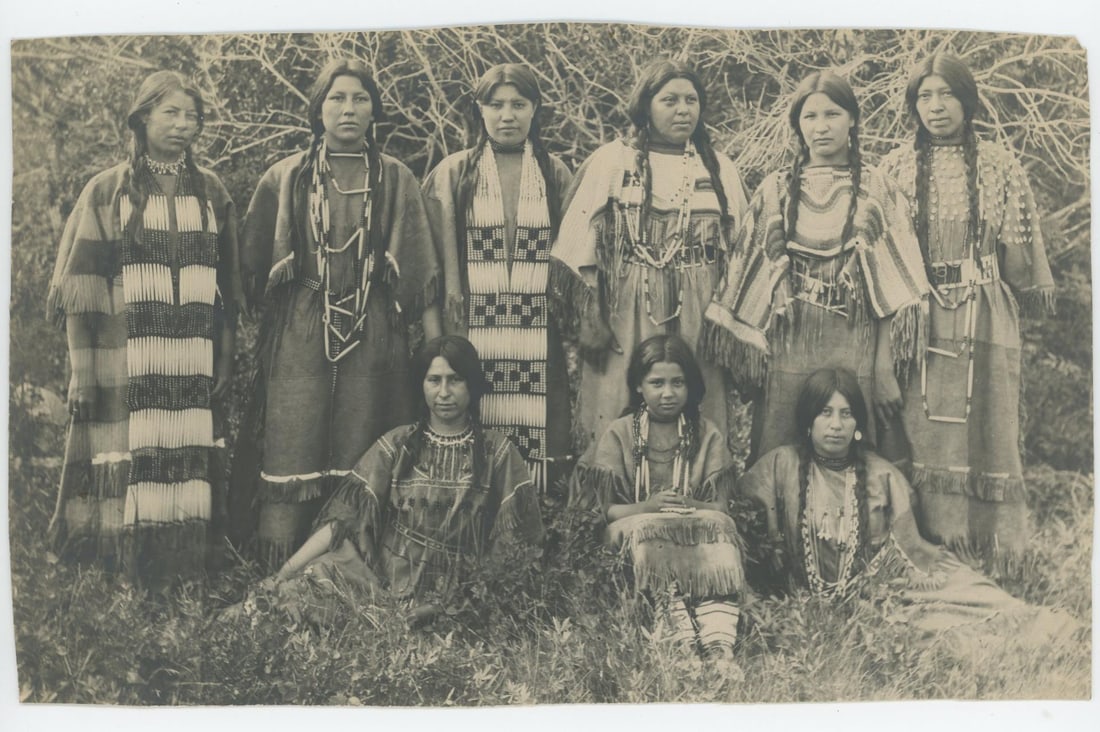 Montana Indian School Basketball Team Photo: Photographer is Andrew P. Williams. 5 1/4" by 8 1/2". Andrew P. Williams was a photographer who documented the acclaimed Fort Shaw Indian School girls' basketball team, often photographing them in tra