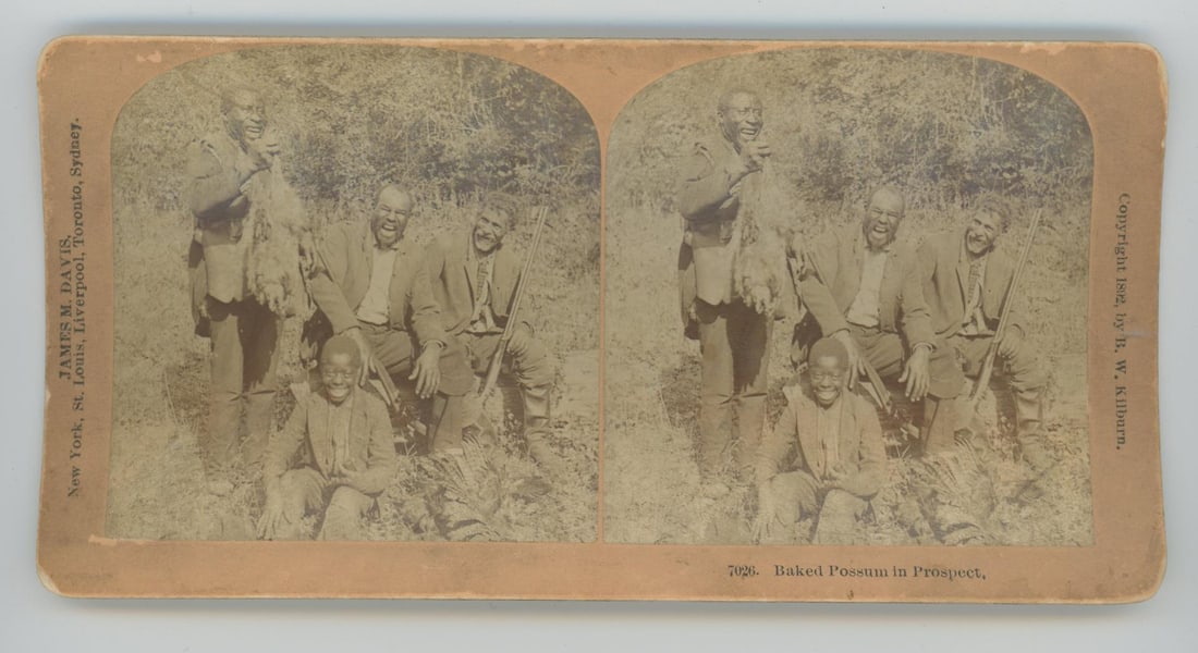 Black Americana Baked Possum Stereoview (1 of 3)