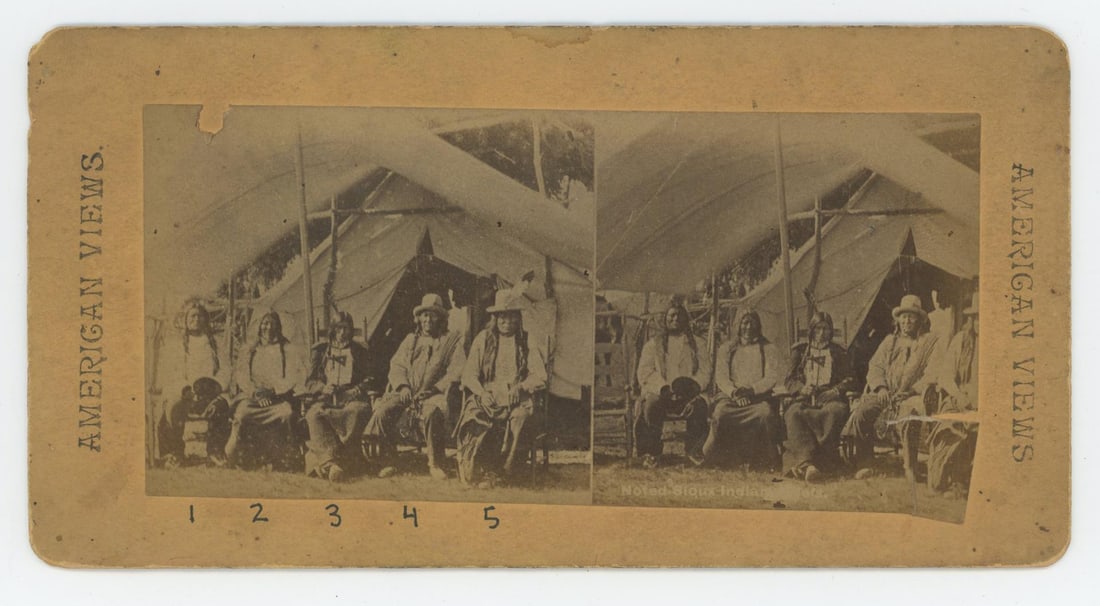 Noted Sioux Indian Chiefs Standing Rock Stereoview (1 of 3)