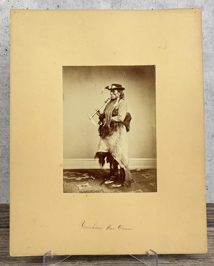 Antonio Zeno Shindler Yellow Hawk Indian Photo: Taken in 1867 during a visit to Washington DC, during the signing of the Medicine Lodge Treaty. Photo Subject is Grizzly Bear with Great Voice. 11" by 14". Provenance: The Larry Ness Collection of Nat