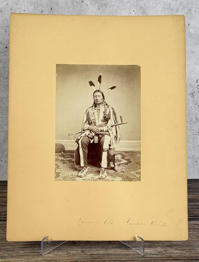 Antonio Zeno Shindler Iron Nation Indian Photo: Taken in 1867 during a visit to Washington DC, during the signing of the Medicine Lodge Treaty. Photo Subject is Chief Solomon Iron Nation of the Lower Brule Lakota. 11" by 14". Chief Solomon Iron Nat
