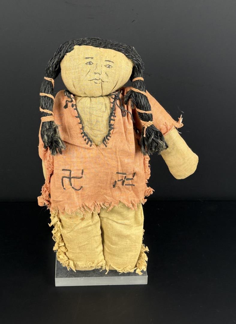 Apache Native American Indian Swastika Doll: 9 7/8" tall. First Quarter of the 20th Century