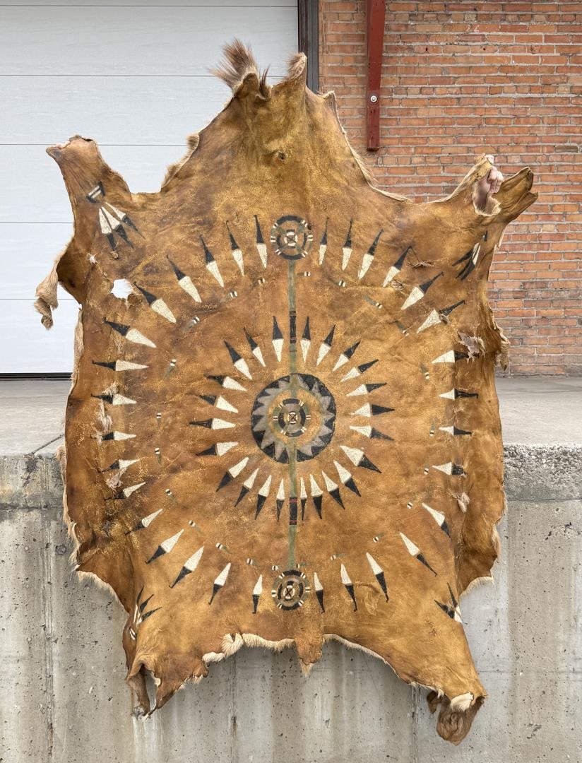 Sioux Native American Indian Painted Elk Hide (1 of 3)