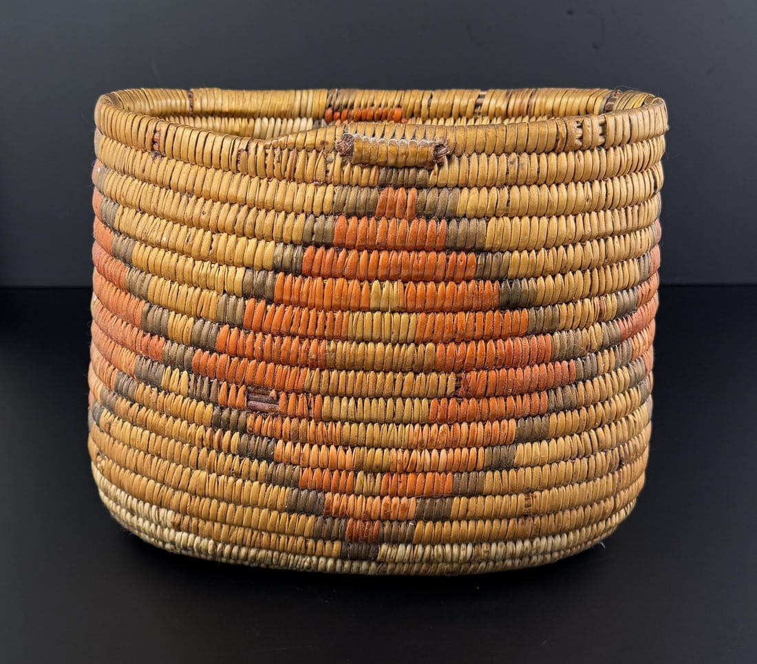 Jicarilla Apache Native American Indian Basket: 11" by 8 1/4" by 8".