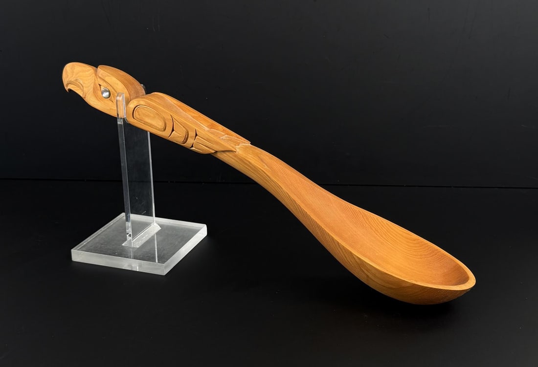 Haida Northwest Coast Wood Eagle Spoon: 17 1/2" long.