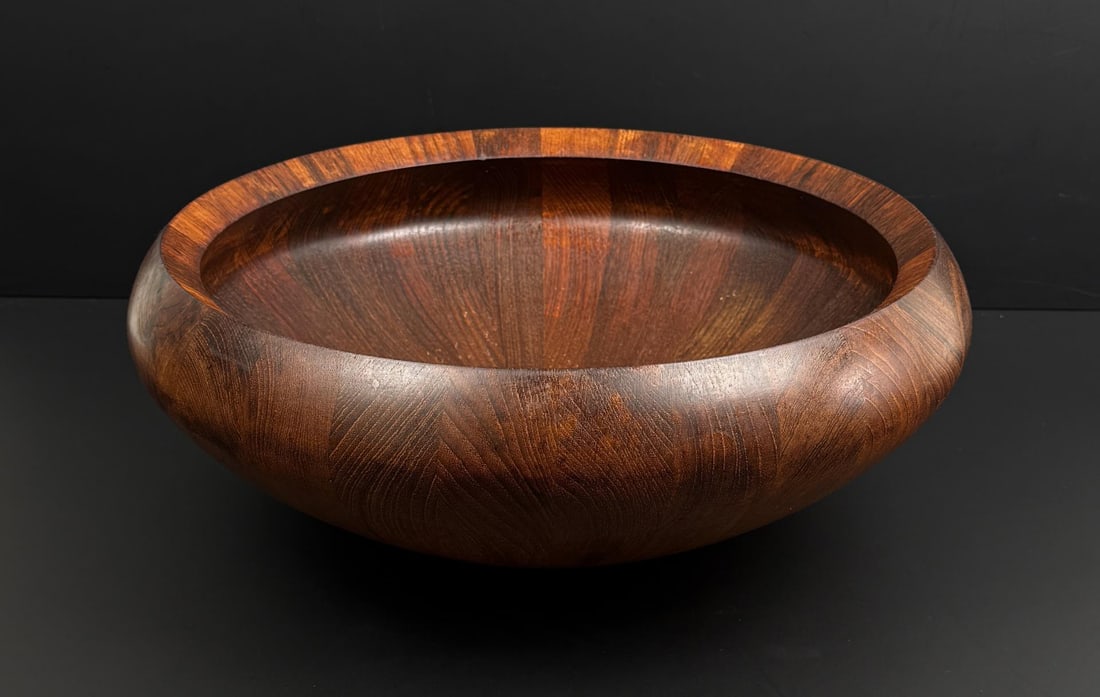 Jens Quistgaard Dansk Teak Salad Bowl: 16 1/2" diameter, 5 7/8" tall.