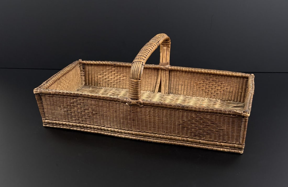 Seneca Native American Indian Basket: 16 1/2" by 9 1/2" by 6 1/2".
