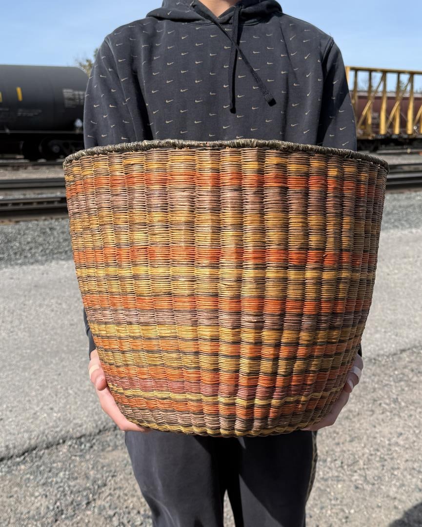 Hopi Native American Indian Peach Basket: Third Mesa. 17 1/2" diameter, 13 1/2" tall.