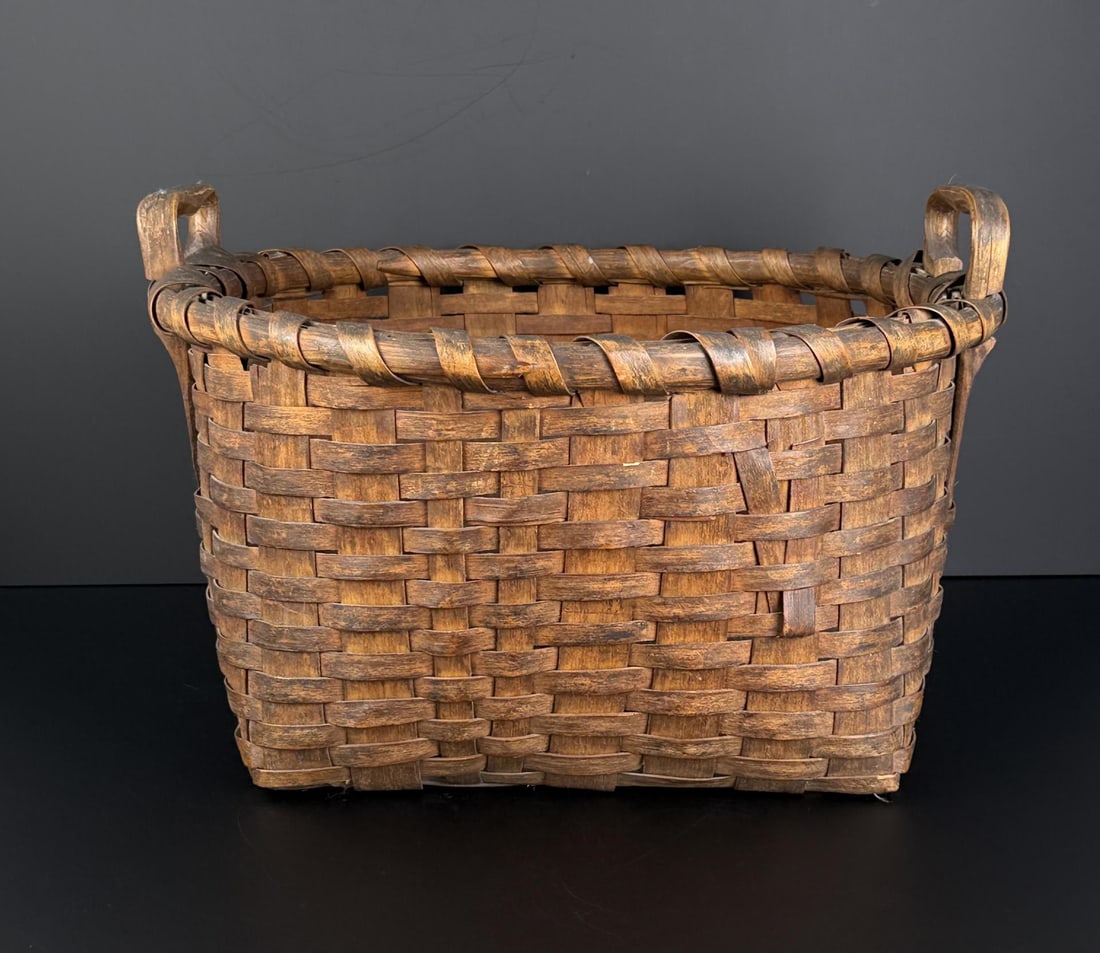 New England Black Ash Splint Gathering Basket (1 of 11)