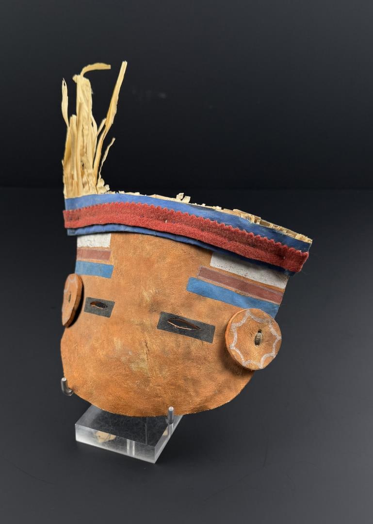 Jemez Pueblo Native American Indian Mask: 10 7/8" by 7 3/4" by 1 7/8".