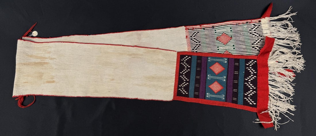 Hopi Native American Indian Dance Brocade Sash: 42" long as displayed.