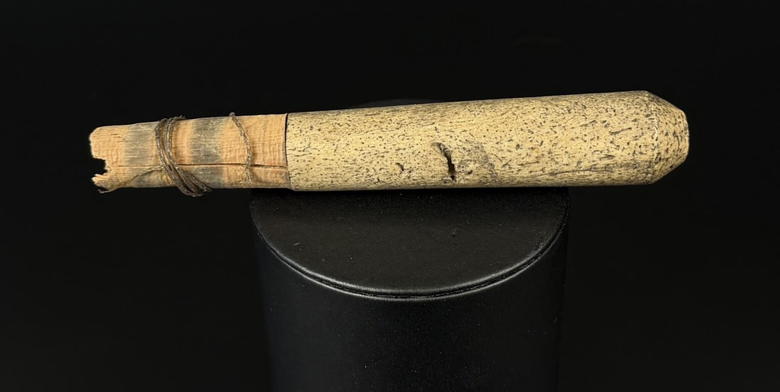 Ancient Thule Inuit Alaskan Eskimo Net Weight: Fishing Sinker or Net Weight. 6" long.