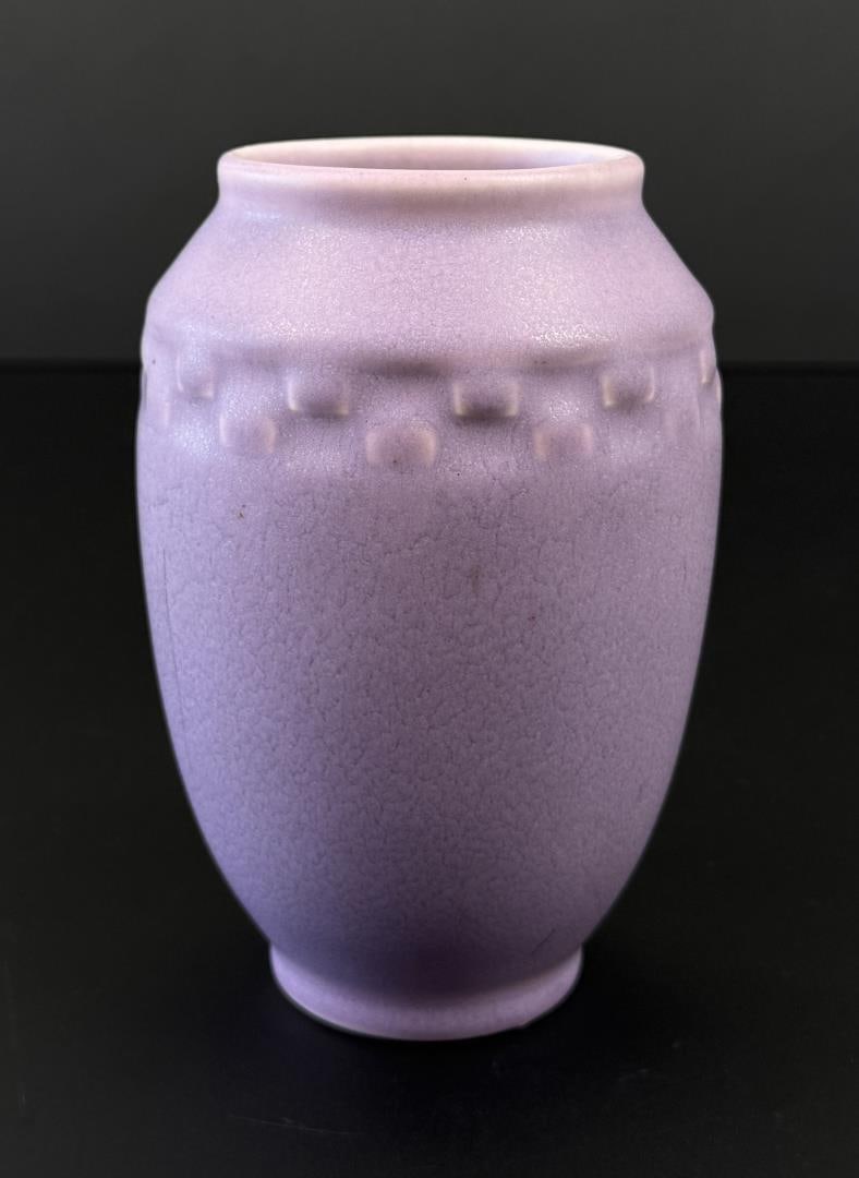 1928 Rookwood Arts and Crafts Pottery 2284 Vase: 5" tall, 3 1/2" diameter.