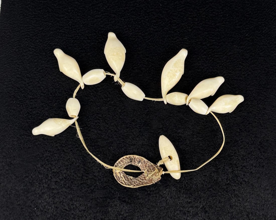 Theresa Frank Alaskan Inuit Eskimo Ivory Bracelet: Native made prior to 1972. This item cannot be shipped to Oregon, California, Hawaii, New York, New Jersey, Internationally, or any other state that prohibits. 8 1/4" circumference.