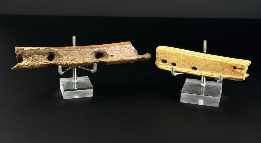 Ancient Thule Inuit Alaskan Eskimo Sled Runners: Largest is 7 1/2" long. Native made prior to 1972. This item cannot be shipped to Oregon, California, Hawaii, New York, New Jersey, Internationally, or any other state that prohibits.