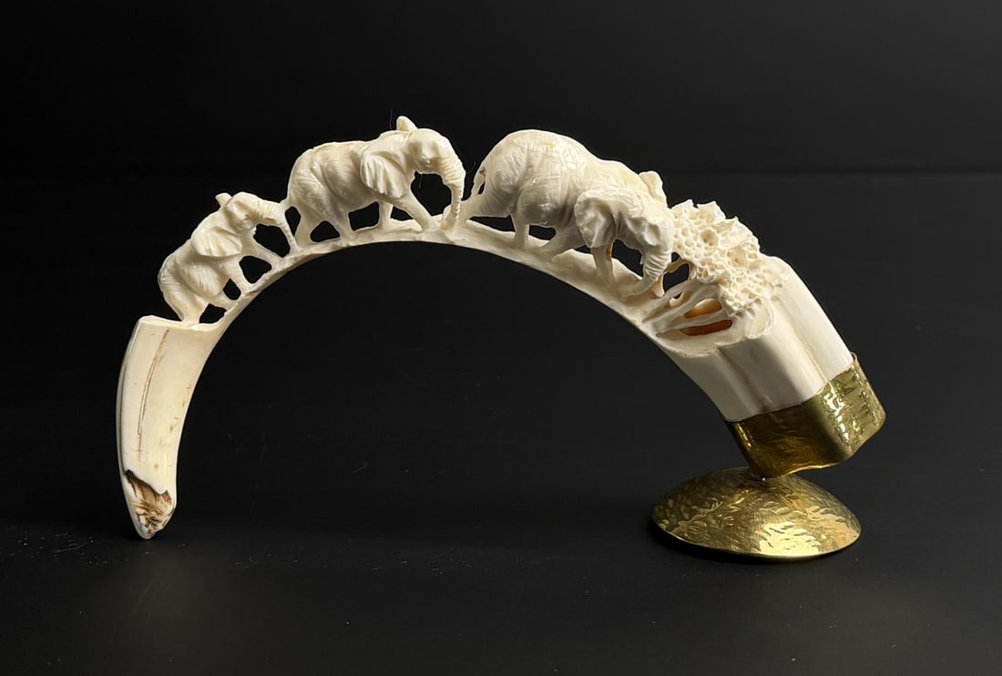 African Carved Warthog Tusk (1 of 4)