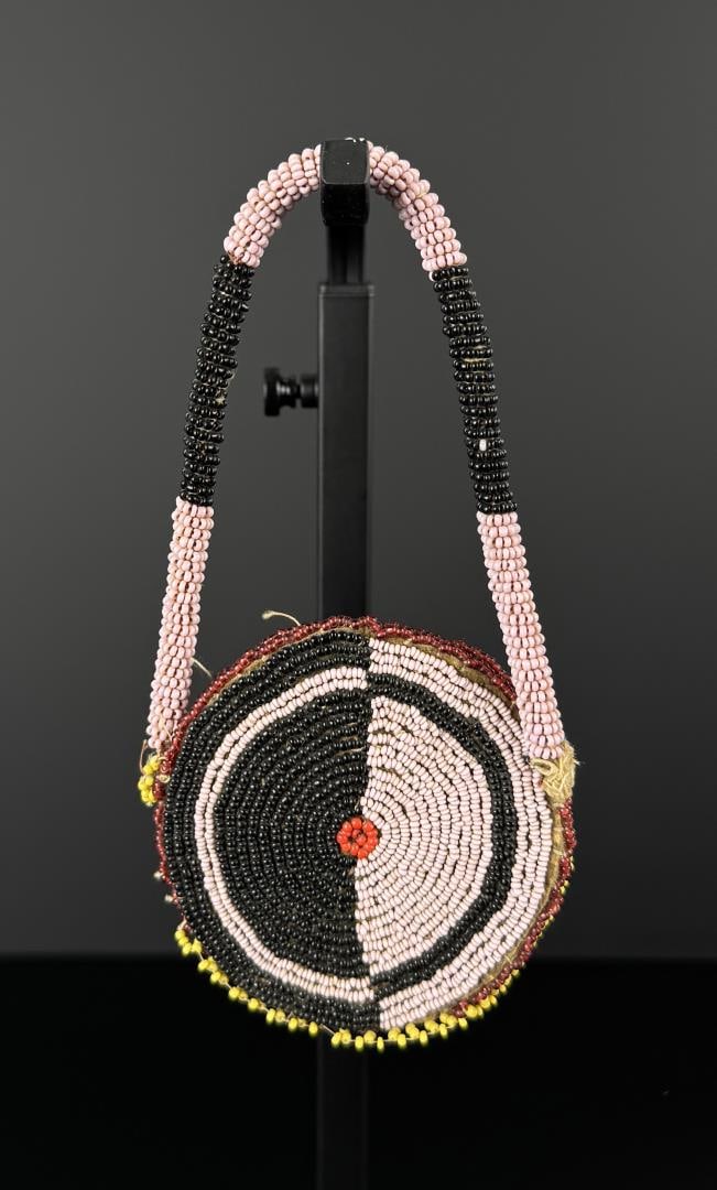 Crow Native American Indian Pocket Watch Pouch: 6 1/8" by 3 1/8". Nicely beaded. First Quarter of the 20th Century.