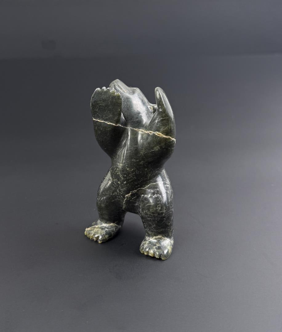 Isaaci Petaulassie Inuit Soapstone Dancing Bear (1 of 6)