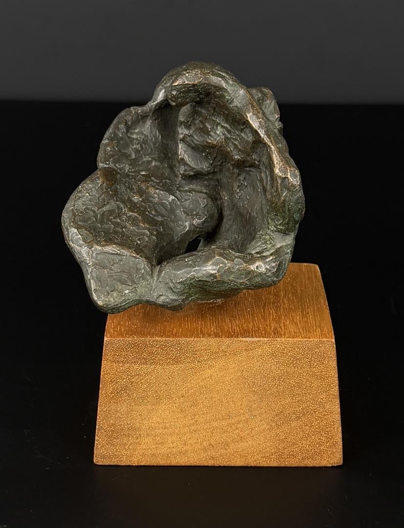 Mid Century Brutalist Bronze: 4 5/8" by 3 1/2" by 3".