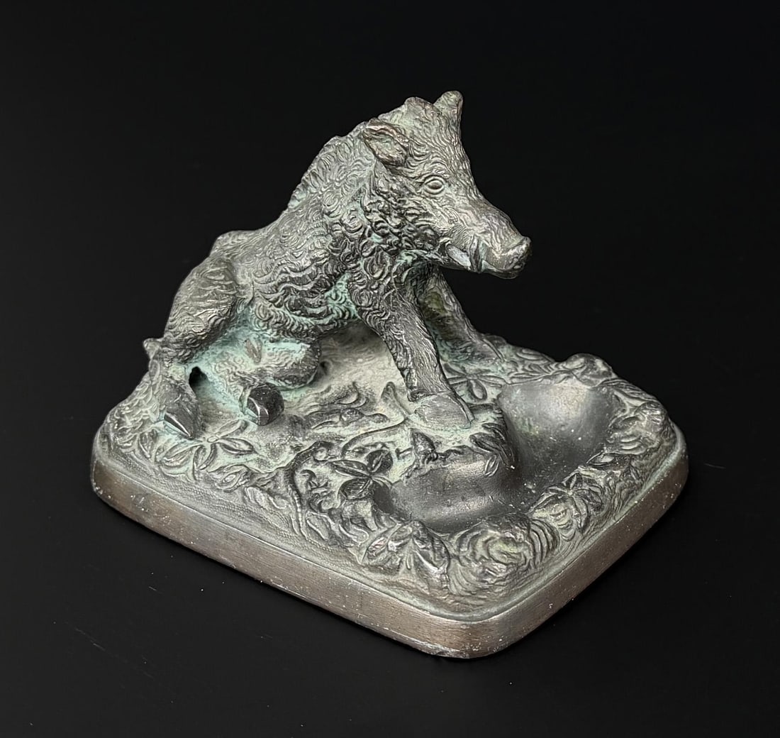 Grand Tour Bronze II Porcellino Wild Boar: 3 3/4" by 3" by 2 5/8"
