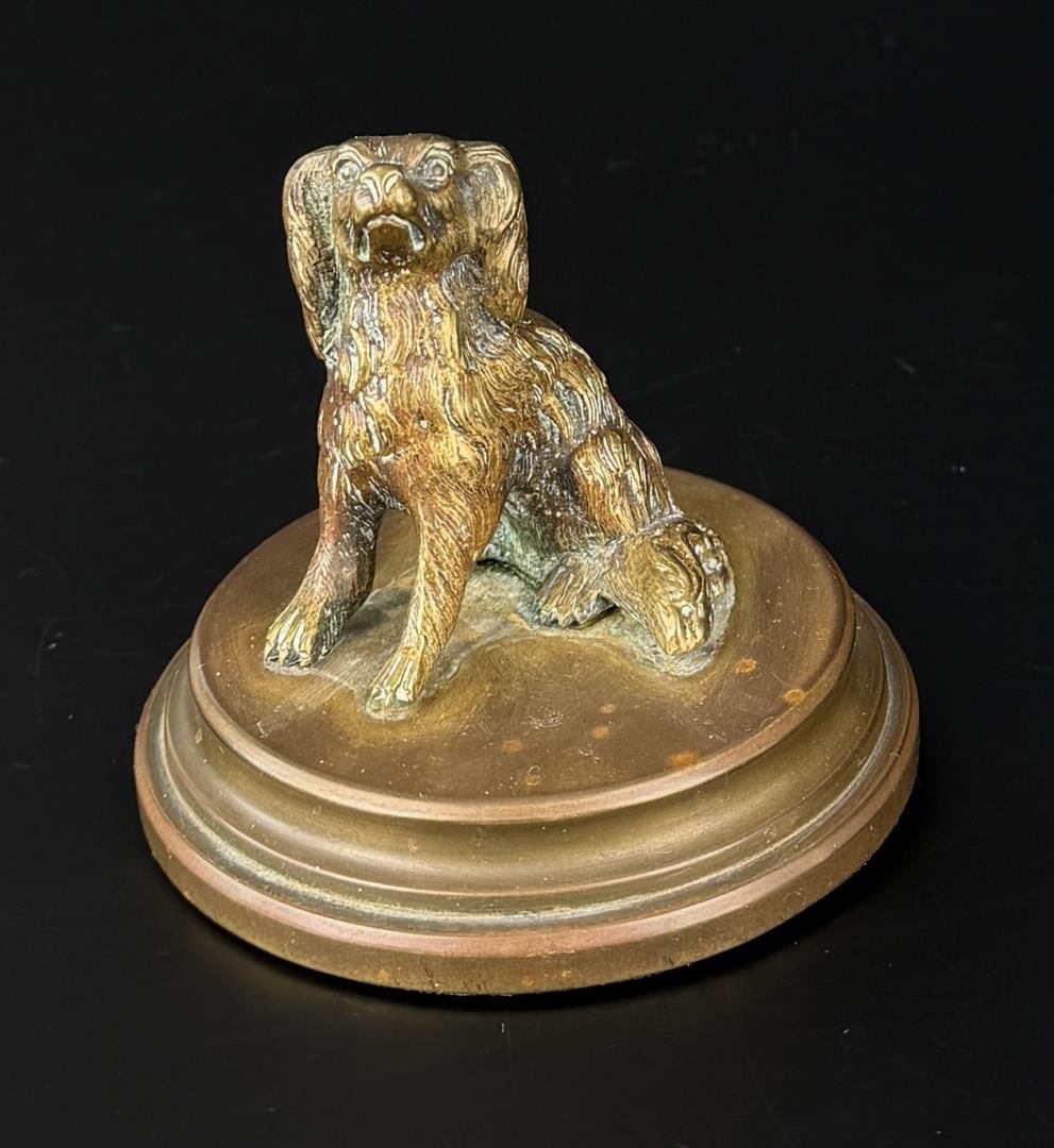 Cavalier King Charles Spaniel Paperweight: 2 3/4" diameter, 2 1/4" tall.
