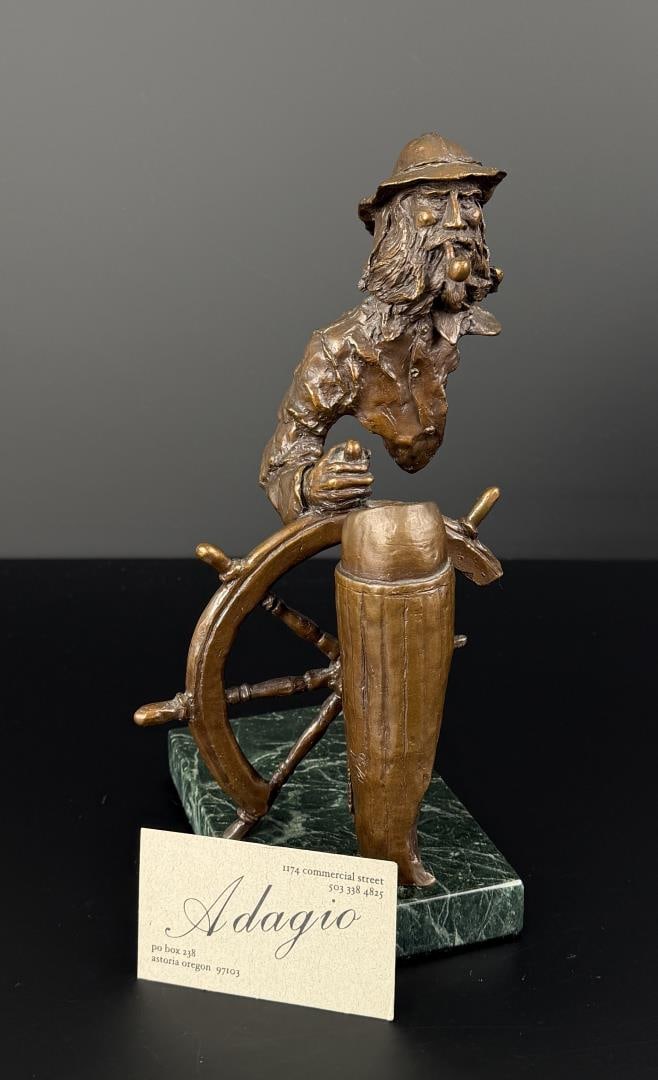 Oregon Sea Captain Bronze: 10 5/8" by 6 1/4" by 6". Signed as shown.