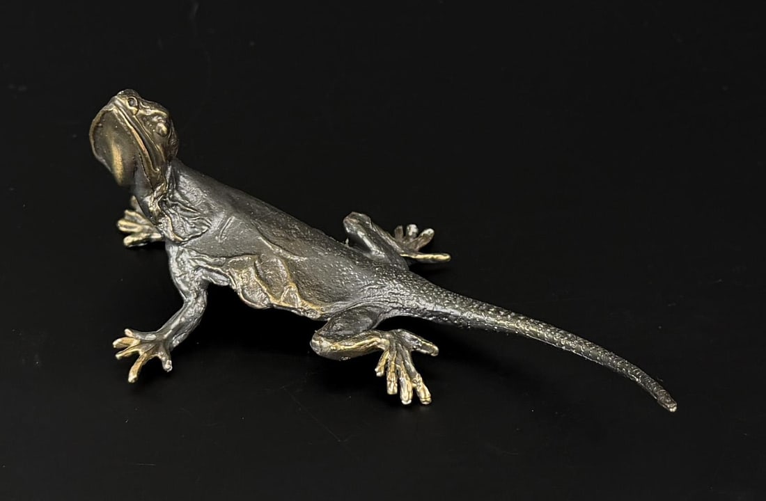 Michael Storey Bronze Lizard: 5 3/8" by 2 3/4" by 2". Michael Storey. Born 1948 England. Known for: Sculpture. Michael Storey was born in England in 1948. He moved to New Zealand with his family then settled in Australia. Always o