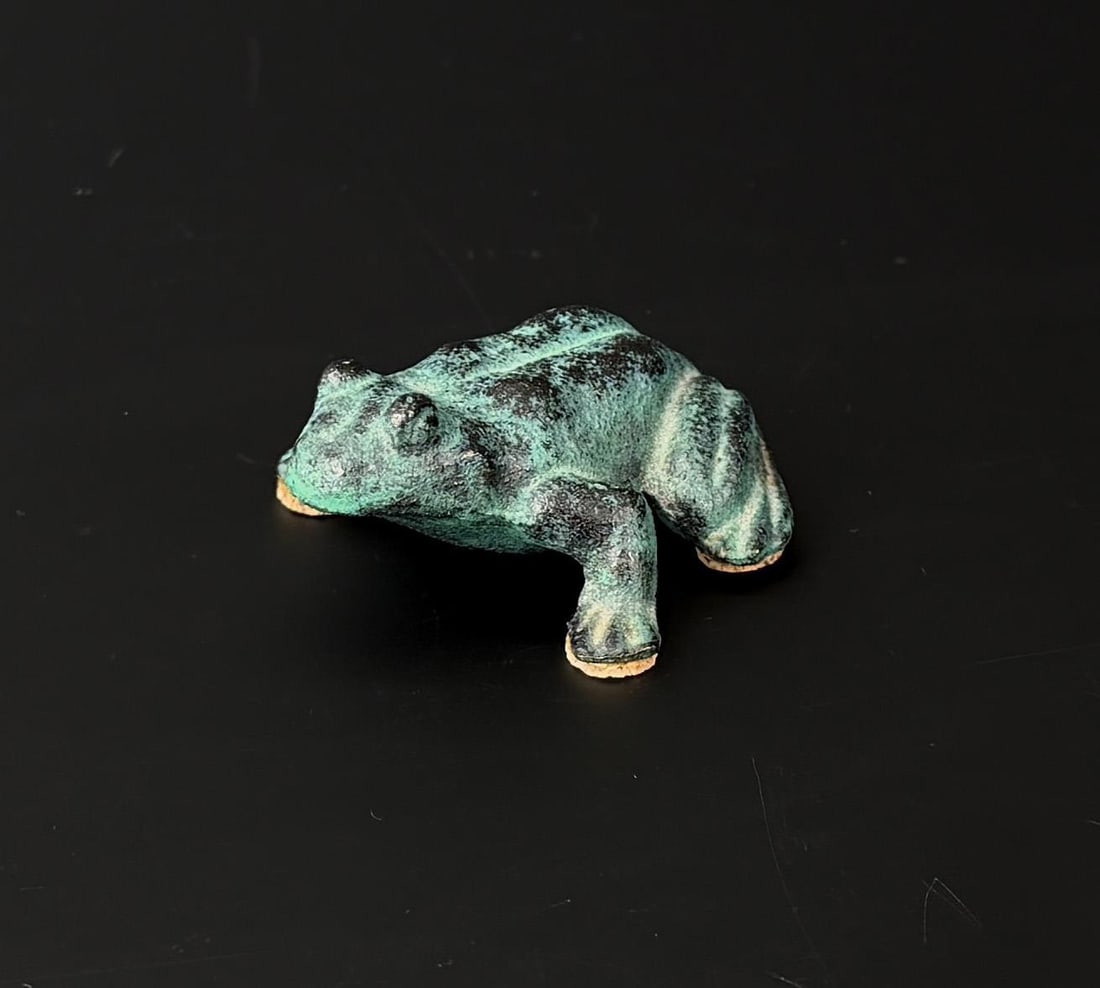 Bronze Frog Paperweight: 2 1/4" by 2" by 7/8"